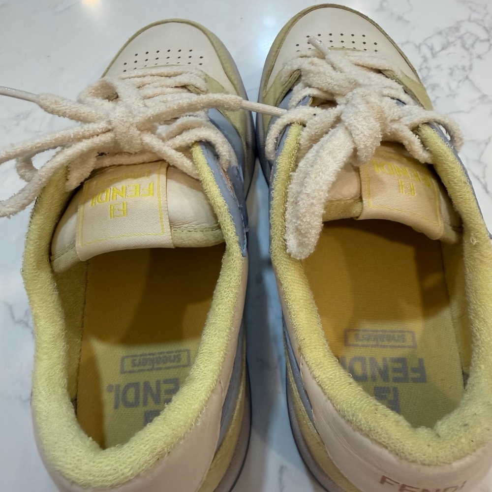Fendi Woman Cream and Yellow Sneakers